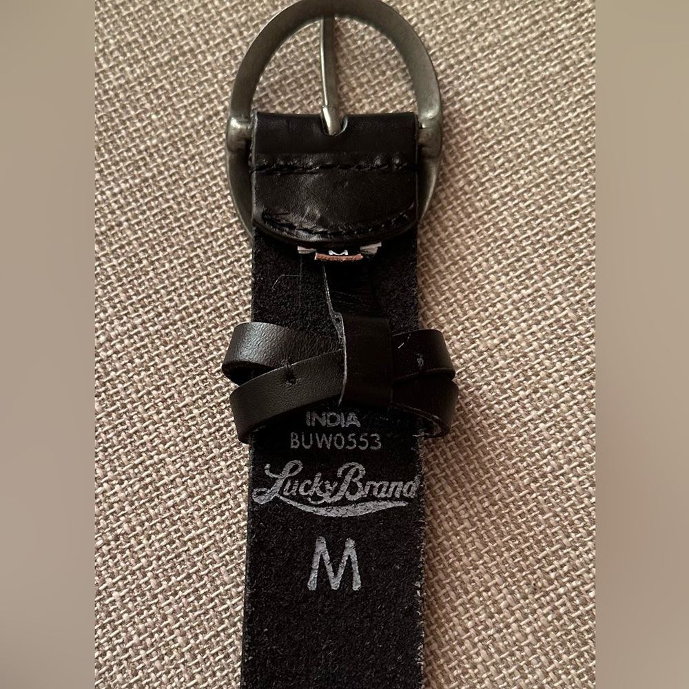 Lucky Brand 100% Genuine Leather Black Belt M - Picture 4 of 6